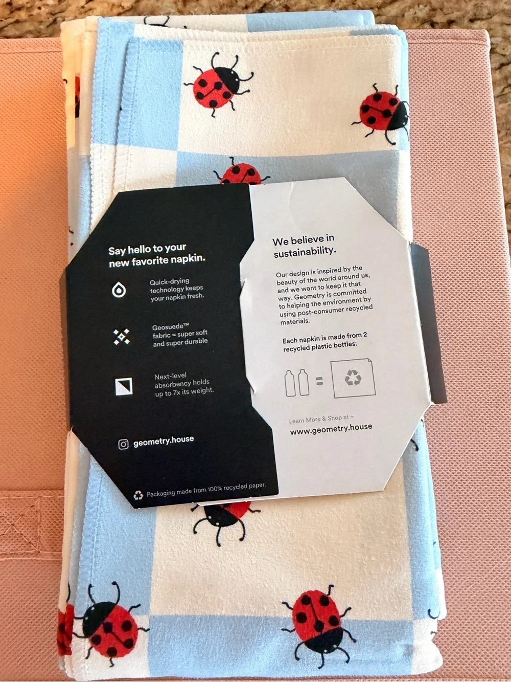 Geometry Mariquita Pop Dinner Napkin Set of 6 NEW